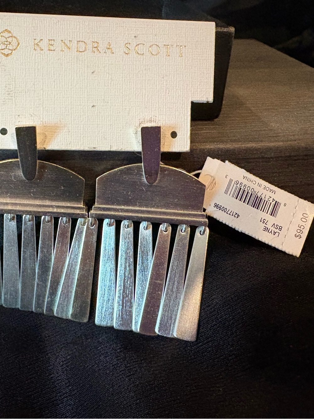 New Kendra Scott Silver Tone Fringe Drop Earrings